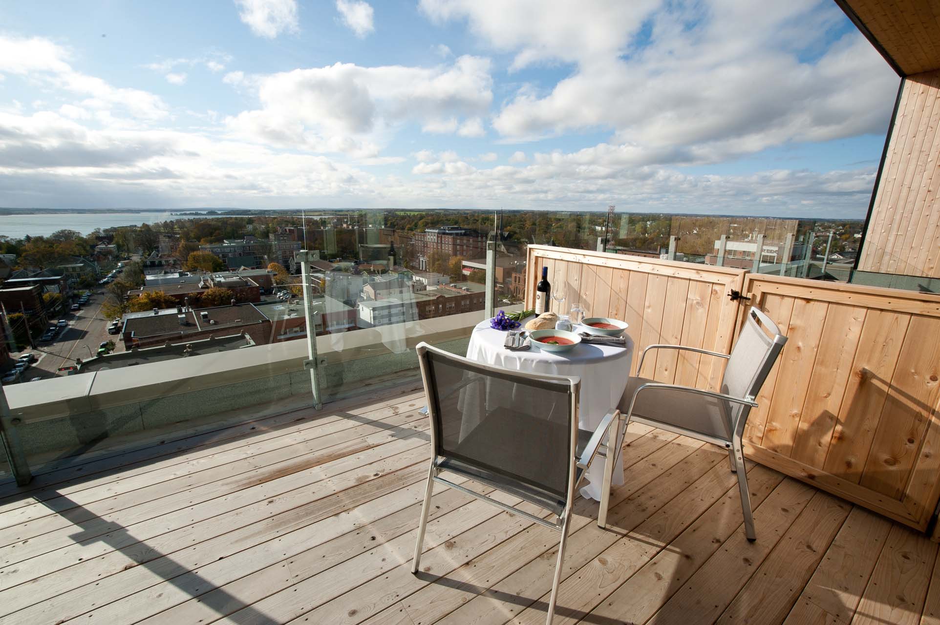 Lunch setup on the balcony table